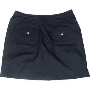 Cypress Club Black Skort Elastic Waist Band Skirt with Built-In Shorts Large